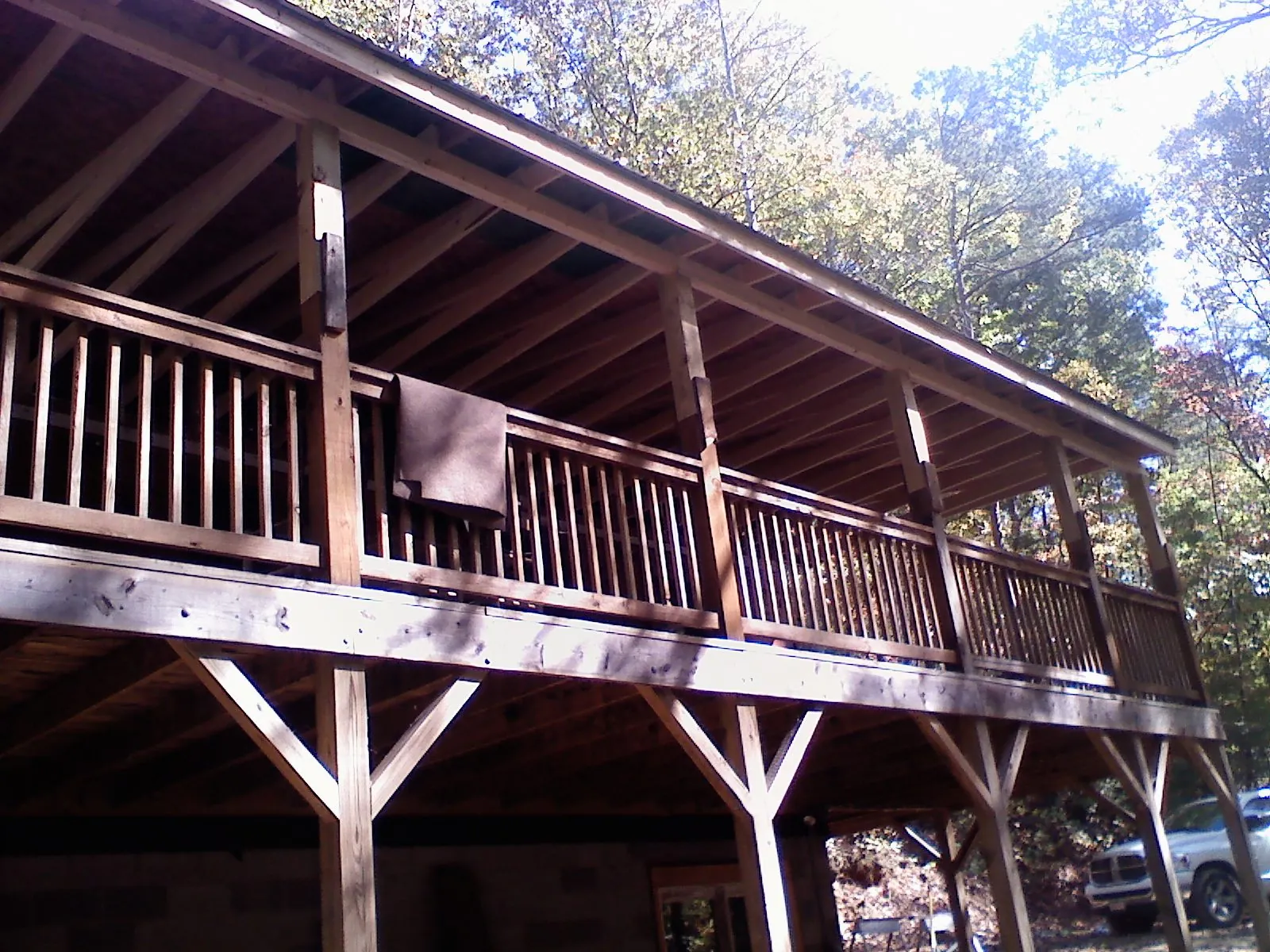 Timber framing under a new elevated porch and deck — Roof Leak Repair in Rhine by Roofing Brothers